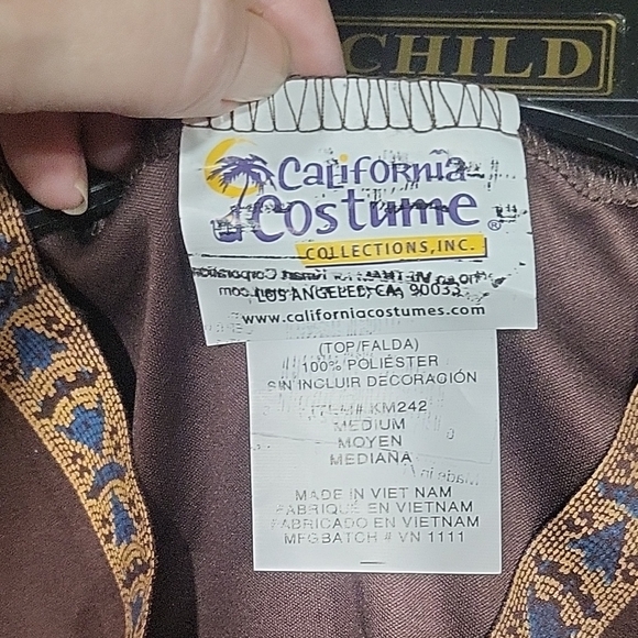 Native American Indian Style Brown Costume for Kids Size Medium - Picture 7 of 11